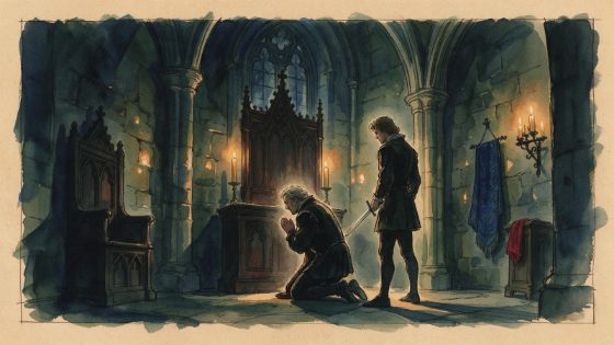 Hamlet kills Claudius at prayer